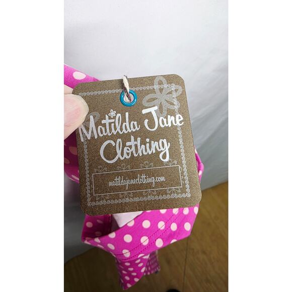 Matilda Jane Pink Pooka Dot  Kids Pants Size 14 New with Tags - Picture 5 of 12